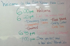 Week 2 Bible Club Schedule